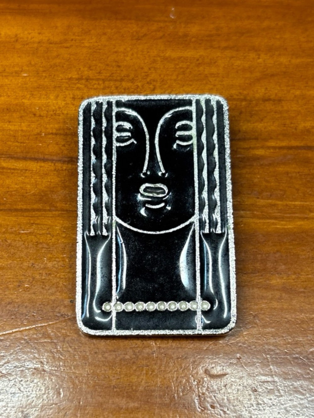 1970’s Ritz Brooch Art Deco Enamel Made Out Of Pewter